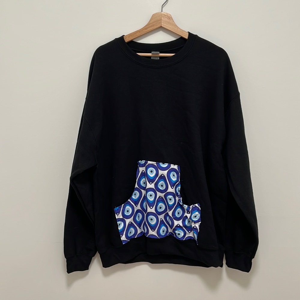 Evil Eye 🧿 Sweatshirt — hand sewn pocket